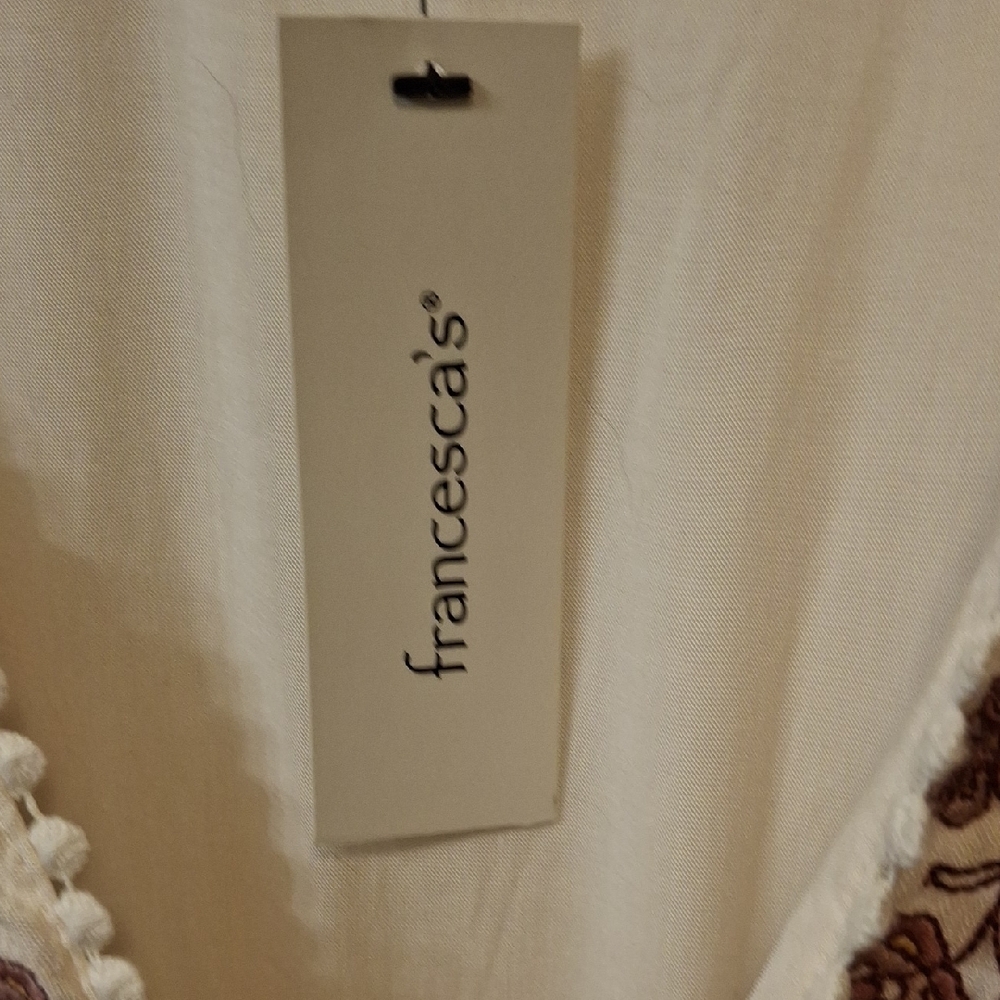 NWT -Blue Rain Cream & Berry Long Sleeve Guaze Dress - Picture 4 of 8